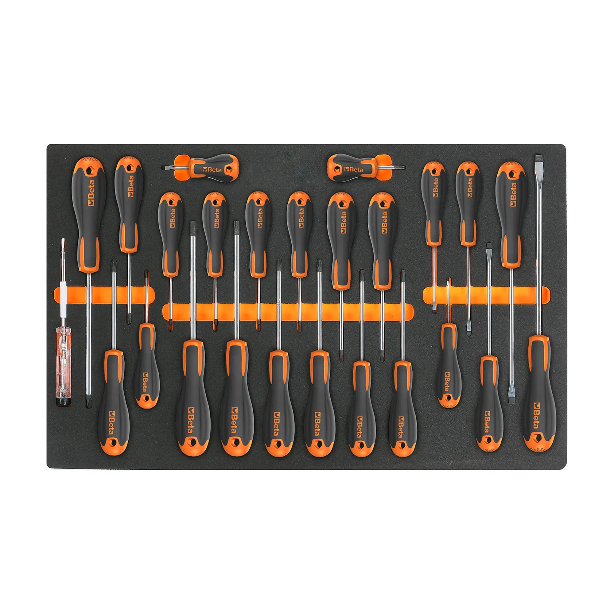 25-Piece Slotted, Phillips and Torx Screwdriver Set with Tool Tray