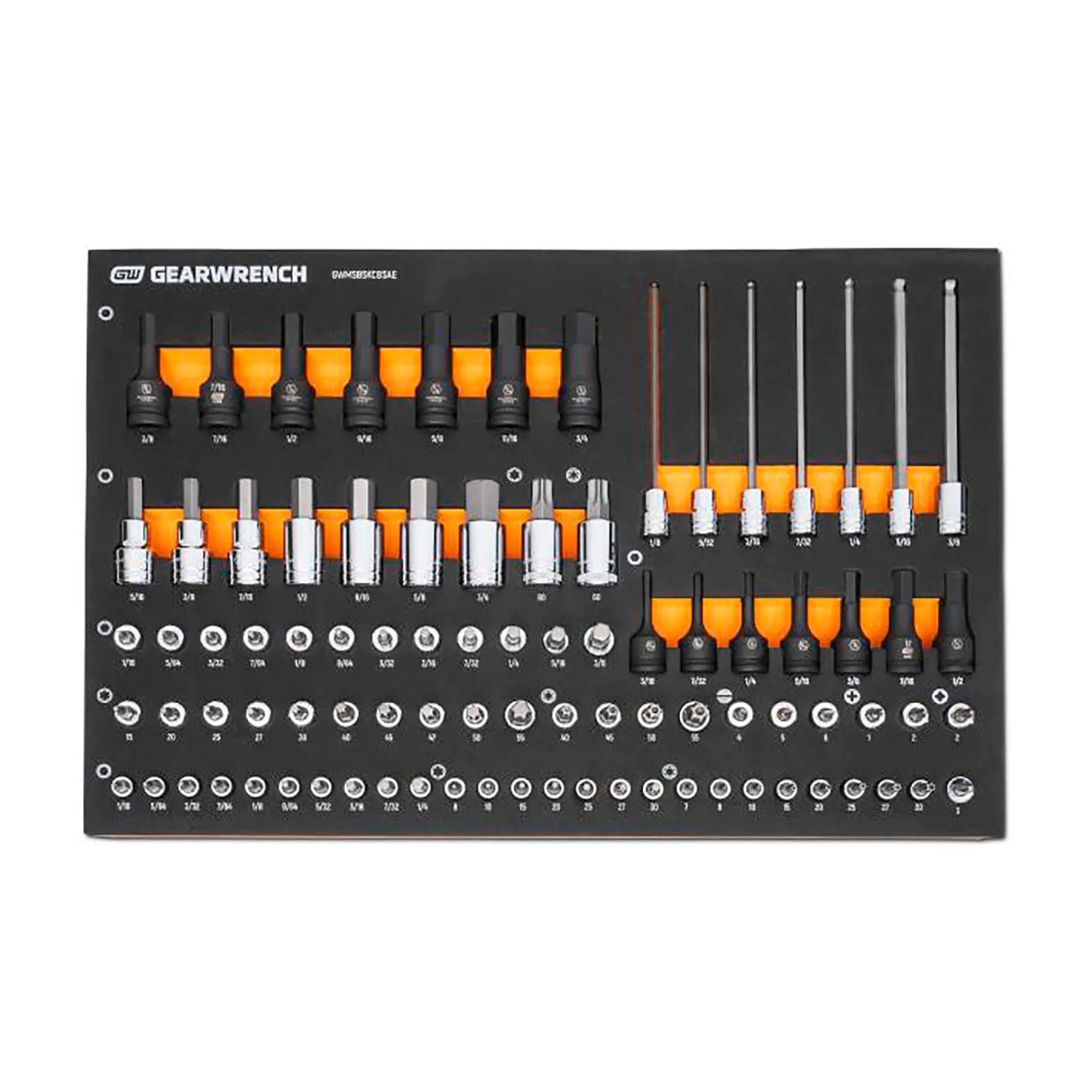 88-Piece SAE Bit Socket Set with Foam Storage Tray