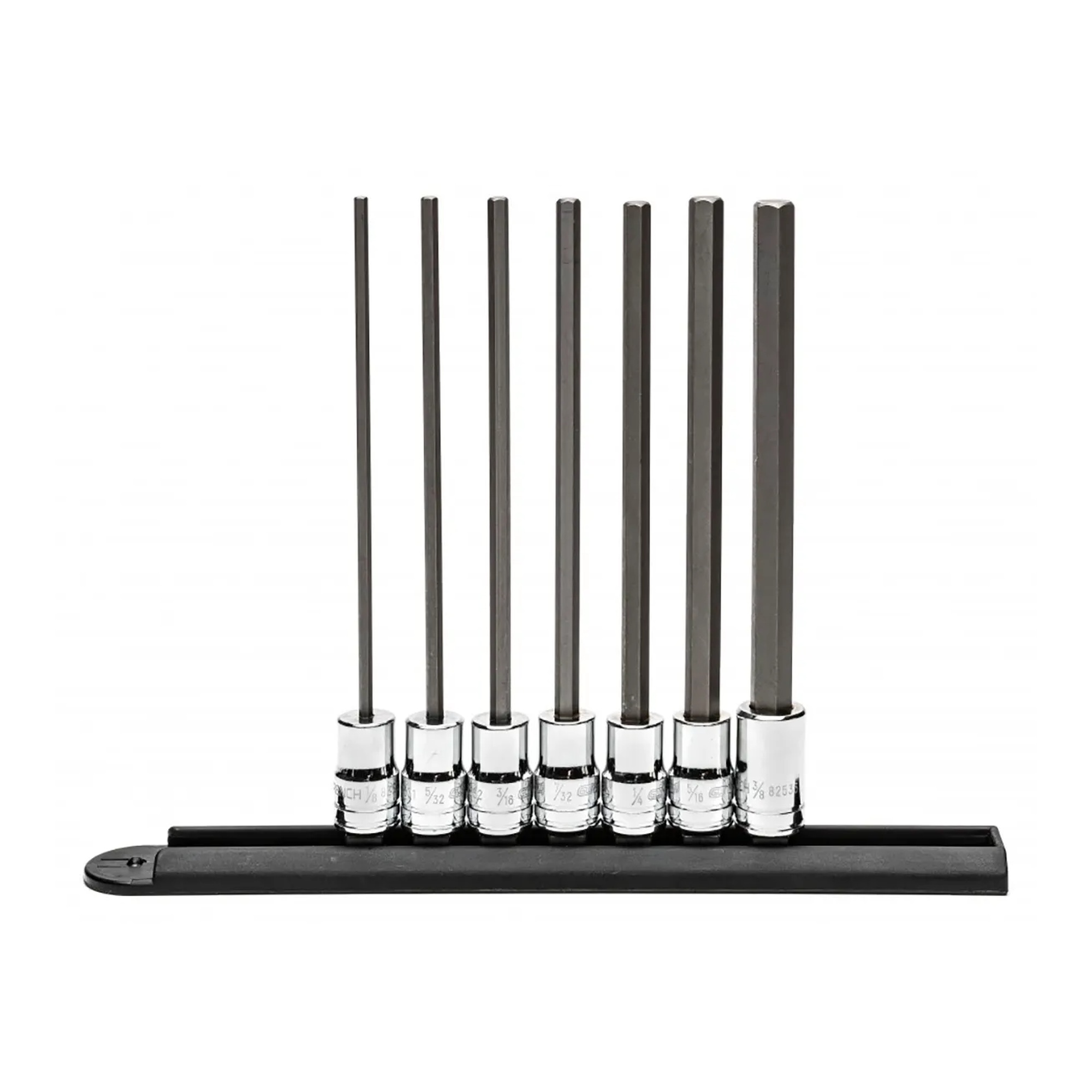 7-Piece Long Hex Bit SAE Socket Set with 3/8-Inch Drive