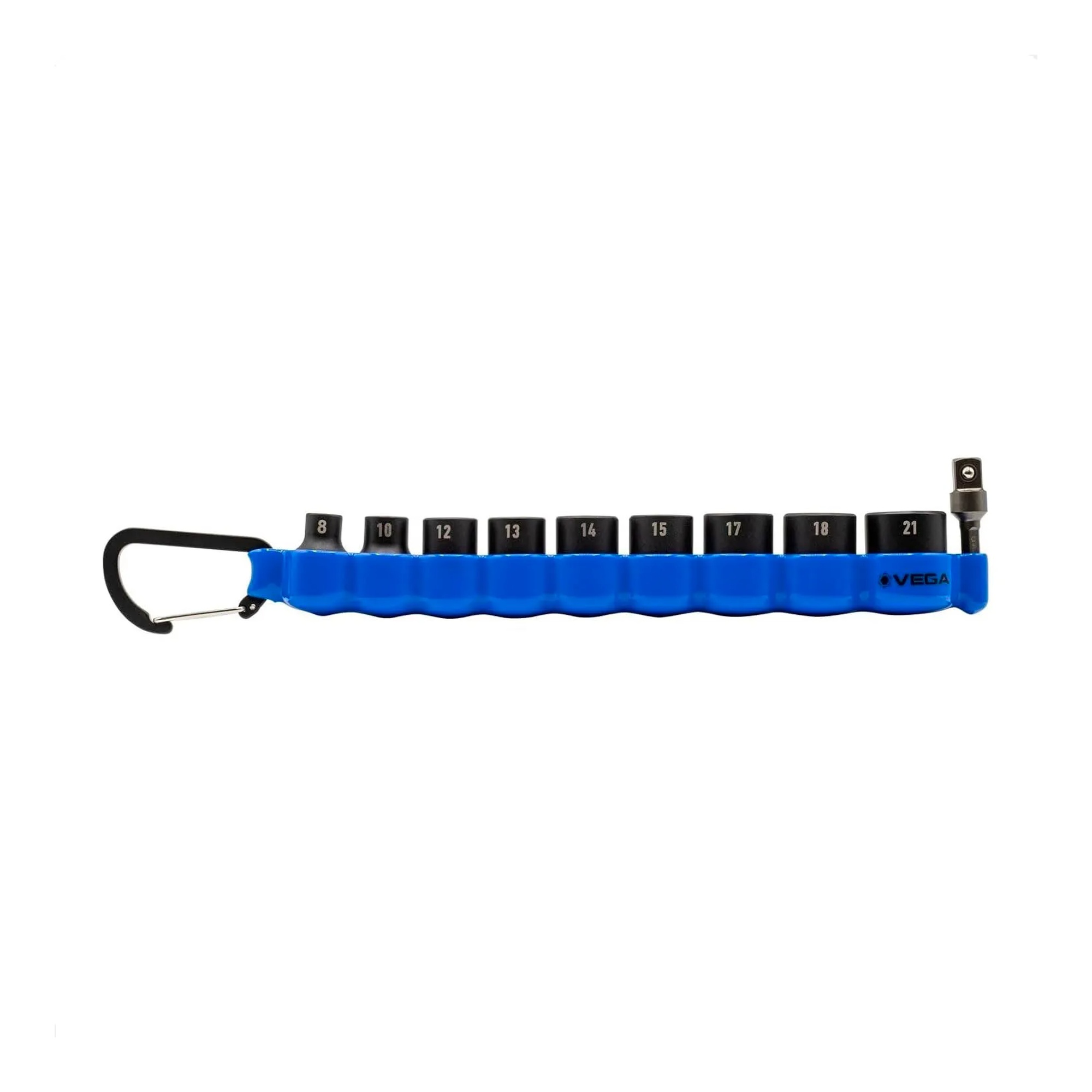 10-Piece 3/8-Inch Drive Metric Impact Socket Set with Carabiner