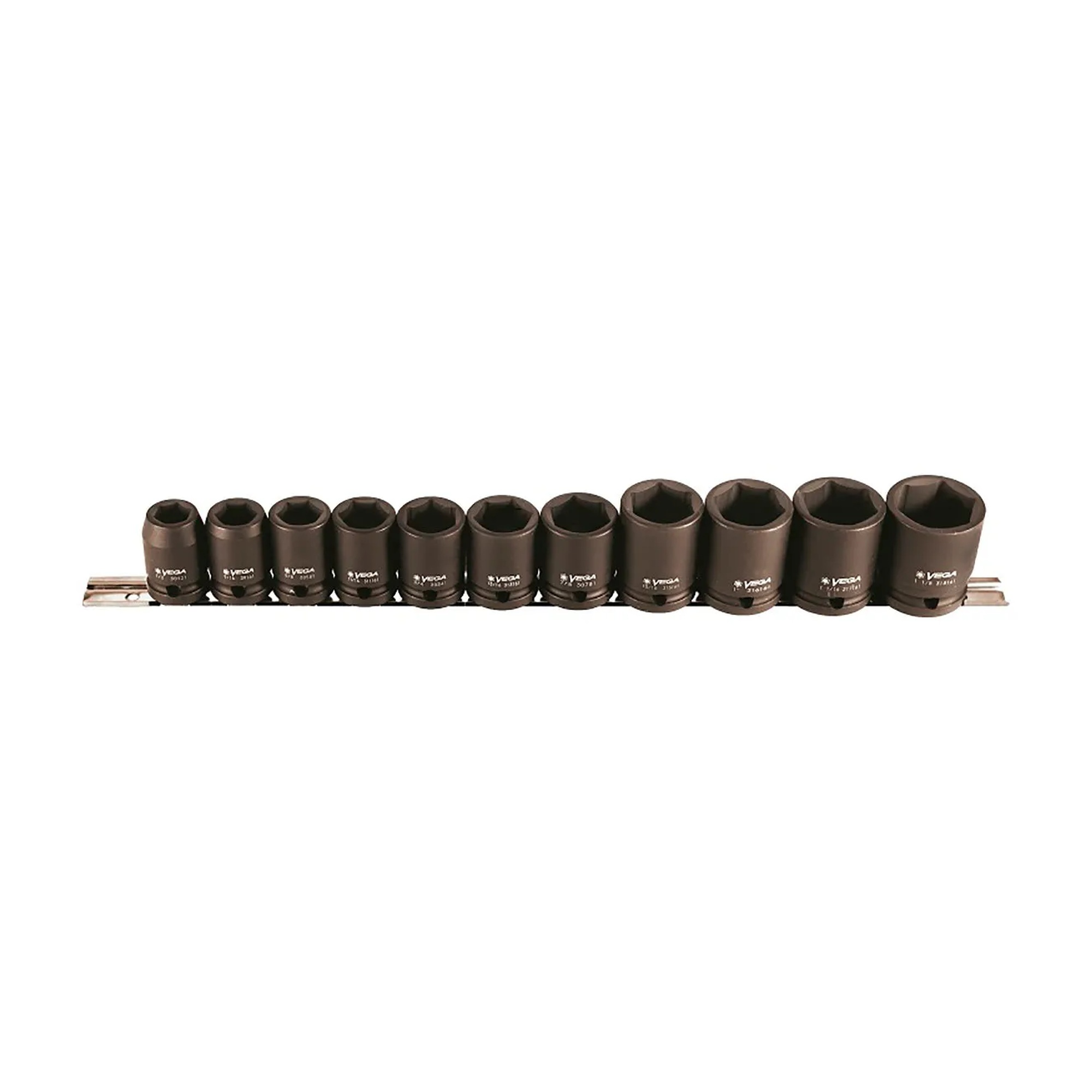 11-Piece 1/2-Inch Square Drive SAE 6-Point Standard Socket Set