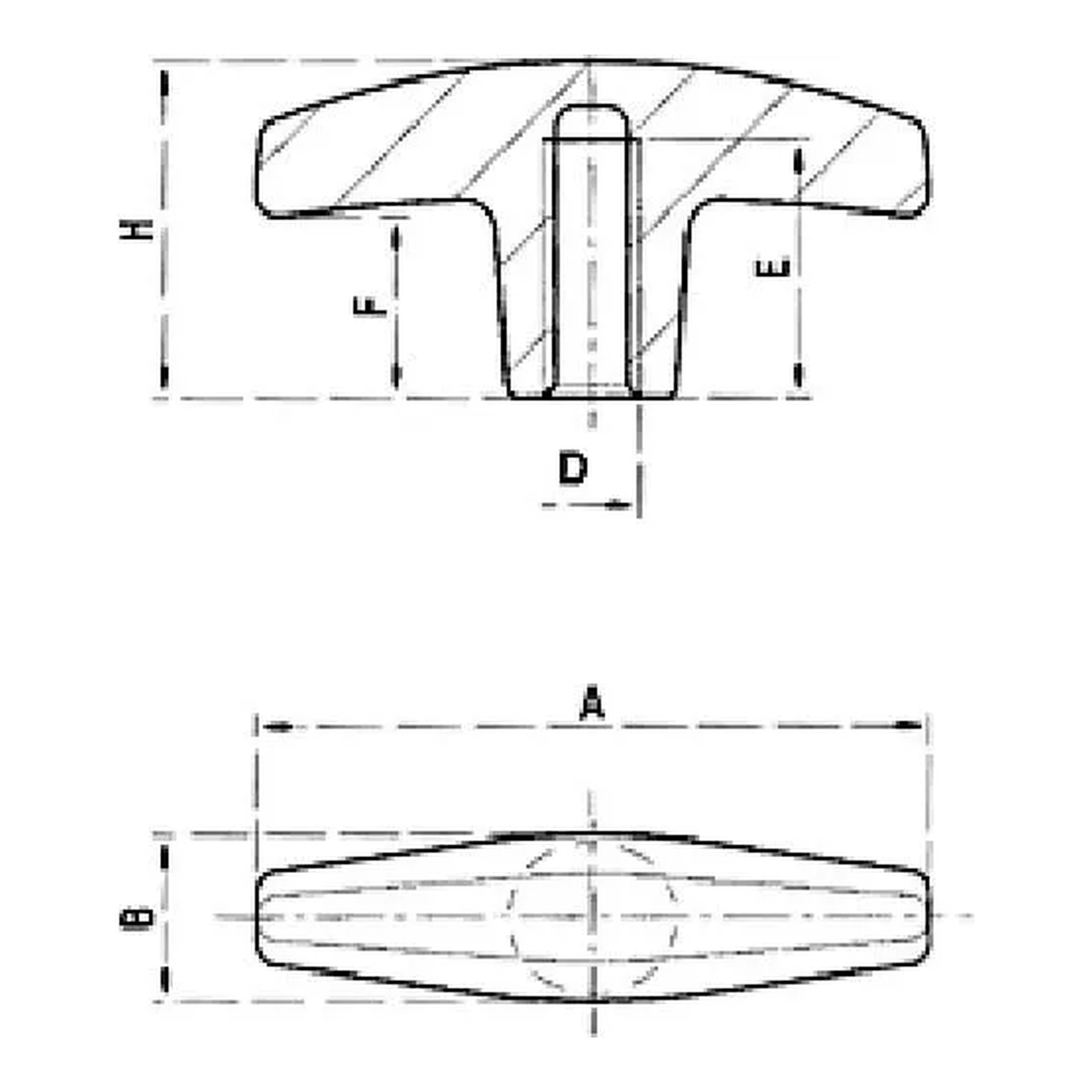 Nylon T-bar knob with M8 x 1.25 threaded connection