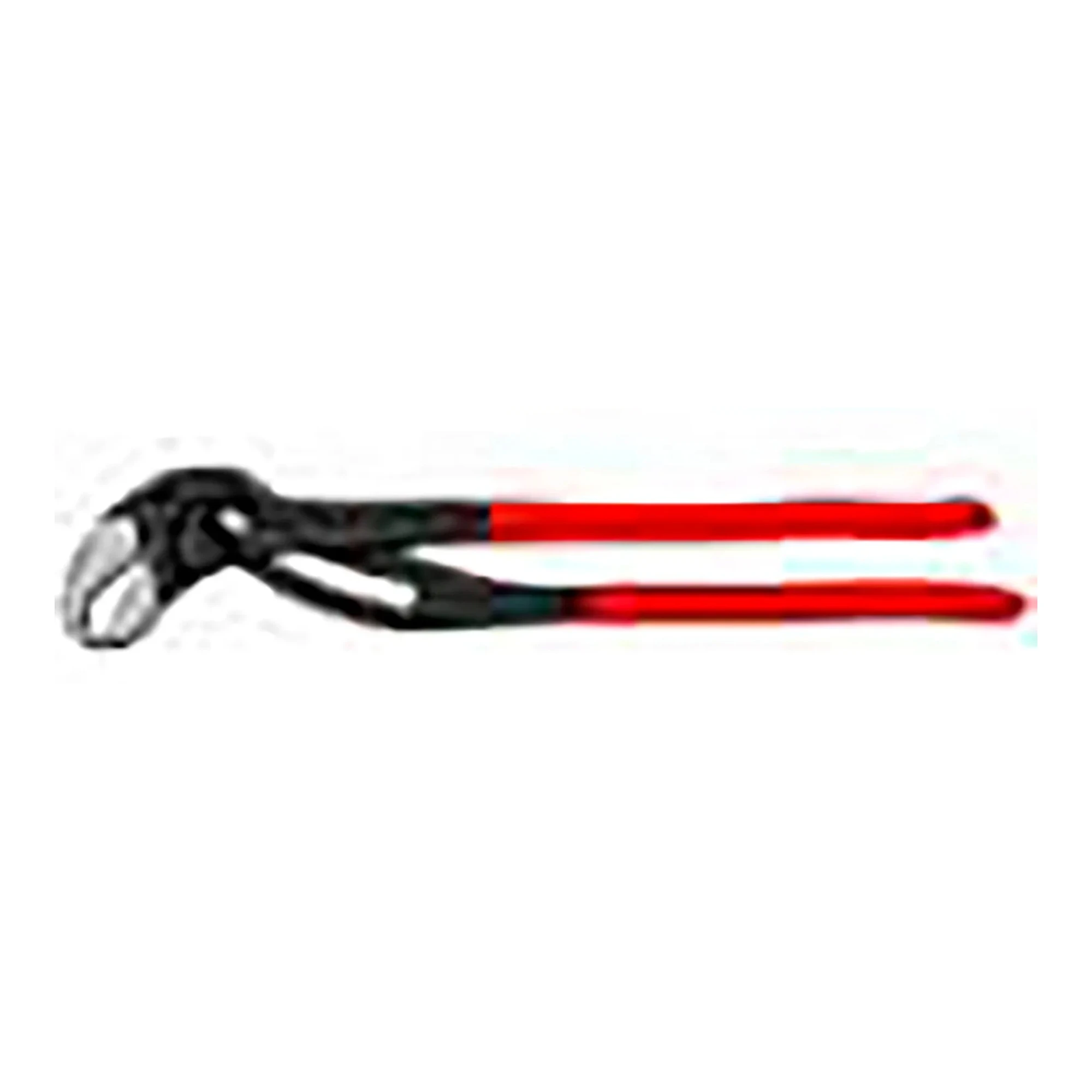 16-inch water pump pliers with polished head and red plastic-coated handles