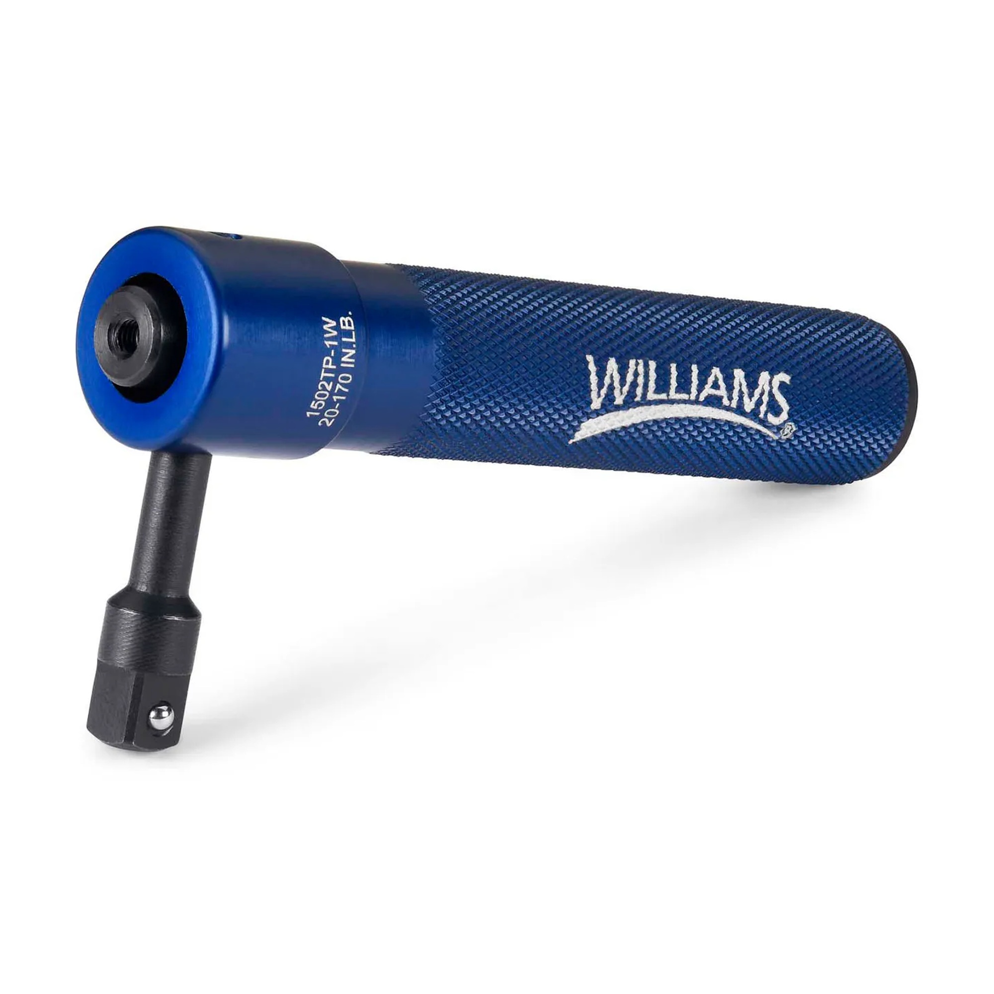 Blue single-setting torque wrench set with 3/8-inch male square drive