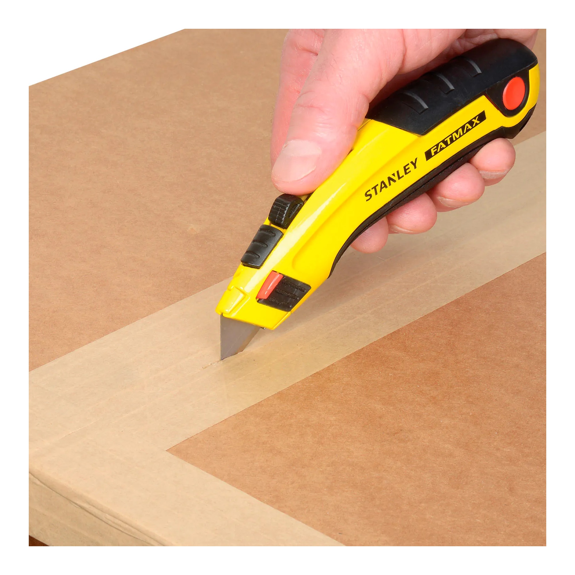 Yellow ergonomic heavy-duty retractable utility knife