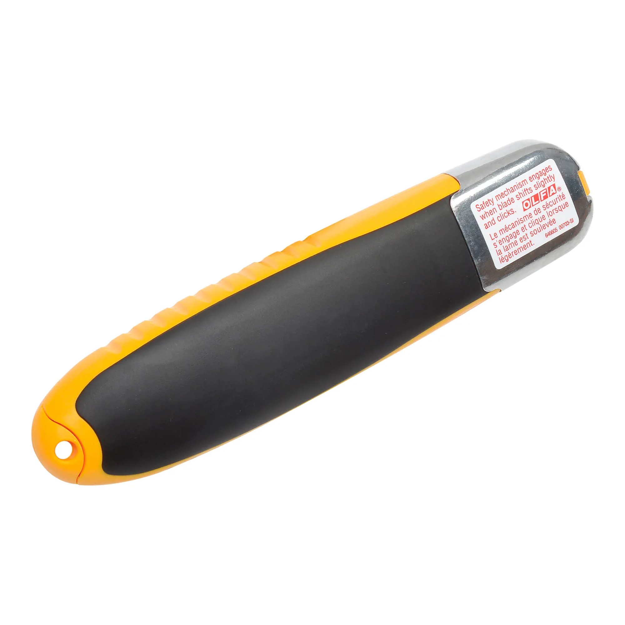 Yellow automatic self-retracting safety knife
