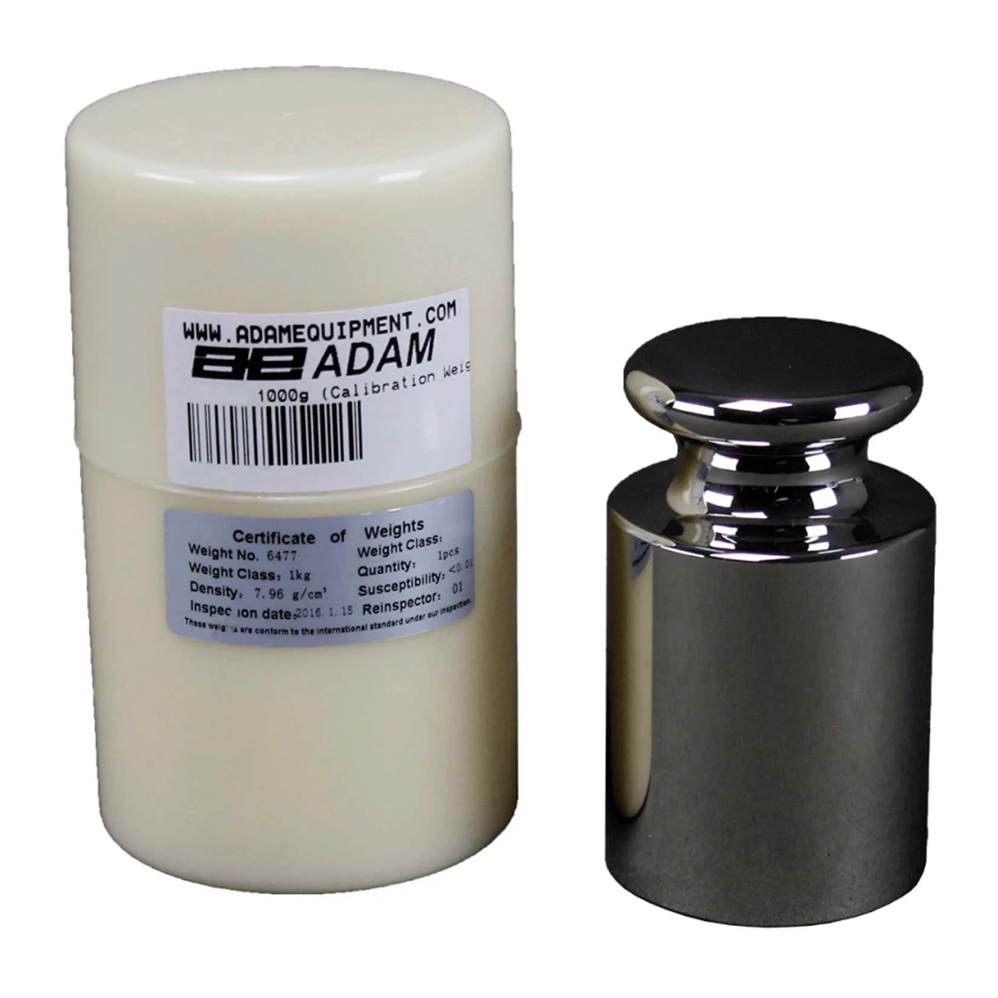 1000 g stainless steel cylindrical ASTM Class 2 calibration weight