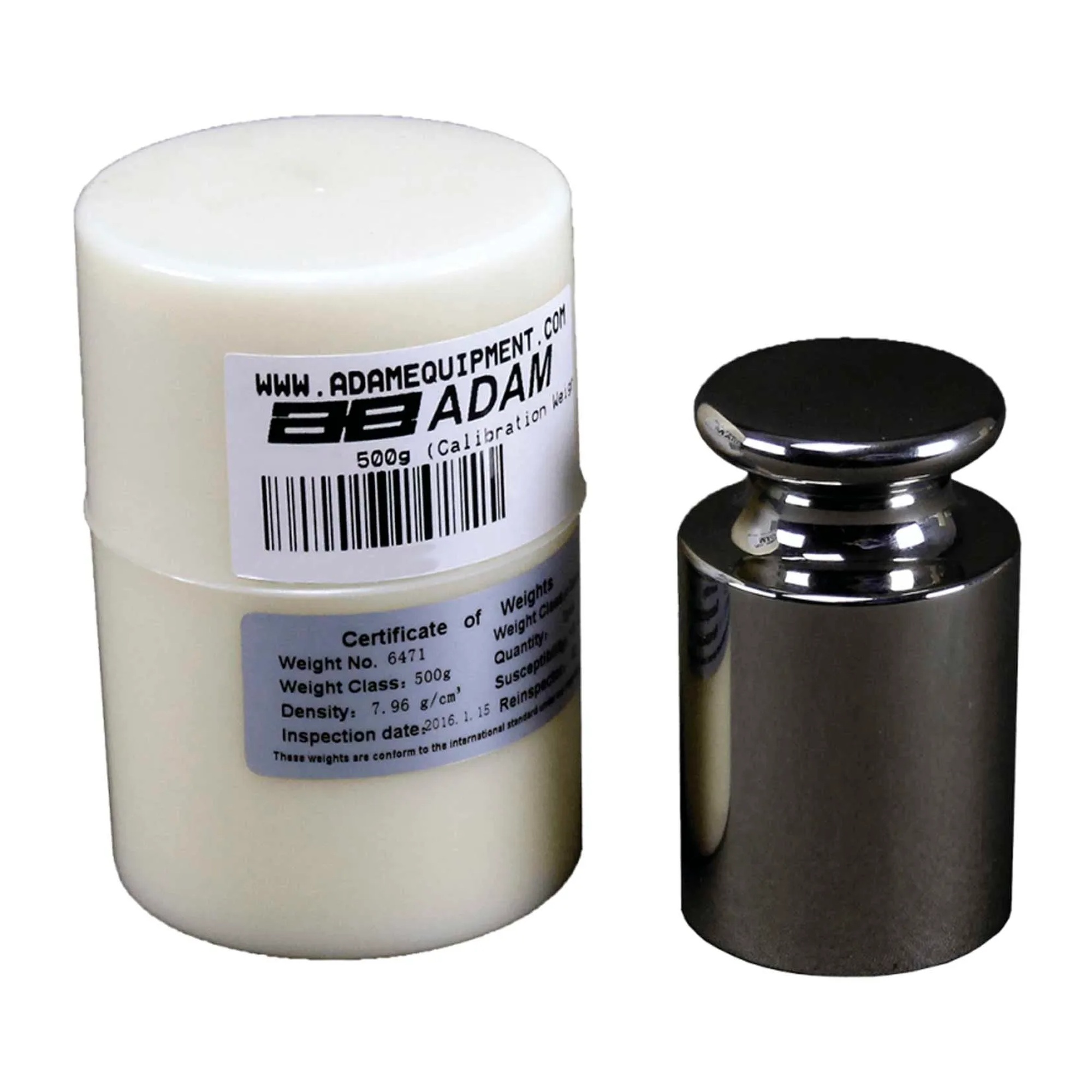 500 g stainless steel cylindrical ASTM Class 1 calibration weight