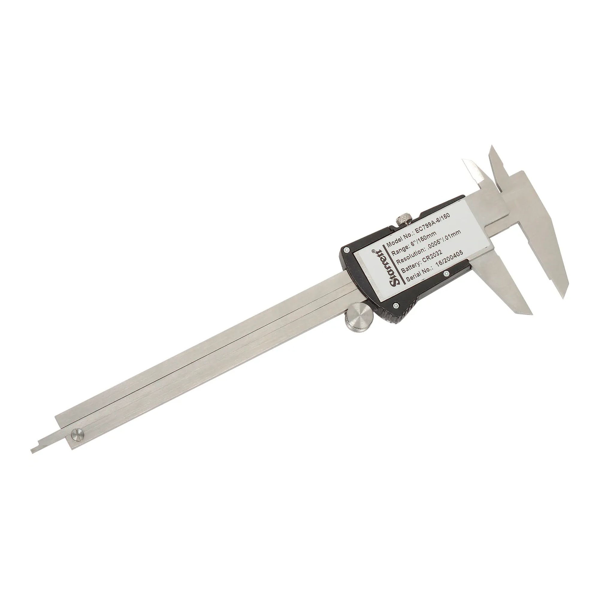 Stainless steel digital caliper with LCD display and 0–6 inch/150 mm measuring range
