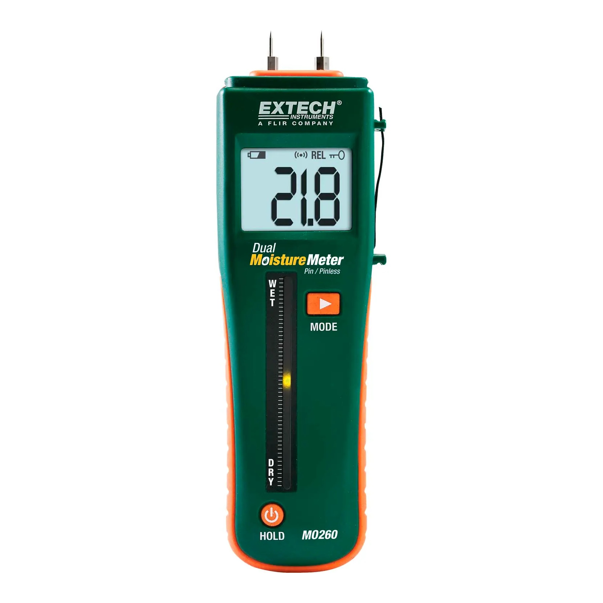 Combination Pin and Pinless Moisture Meter with Backlit LCD
