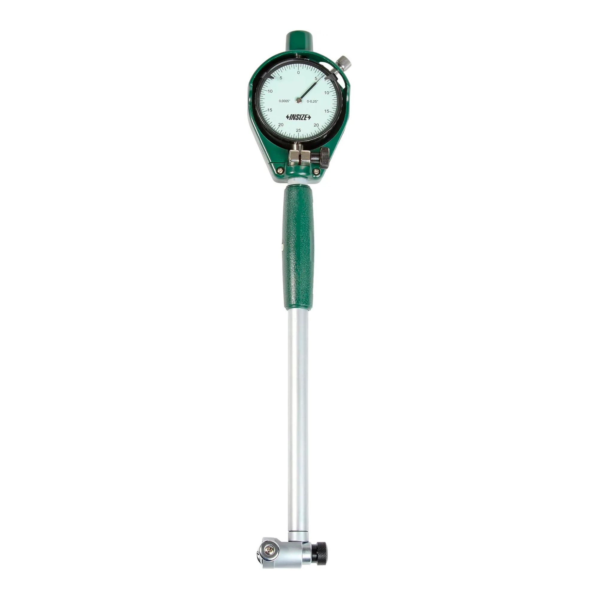 Bore dial gage with 2–6 inch measuring range and fitted storage case