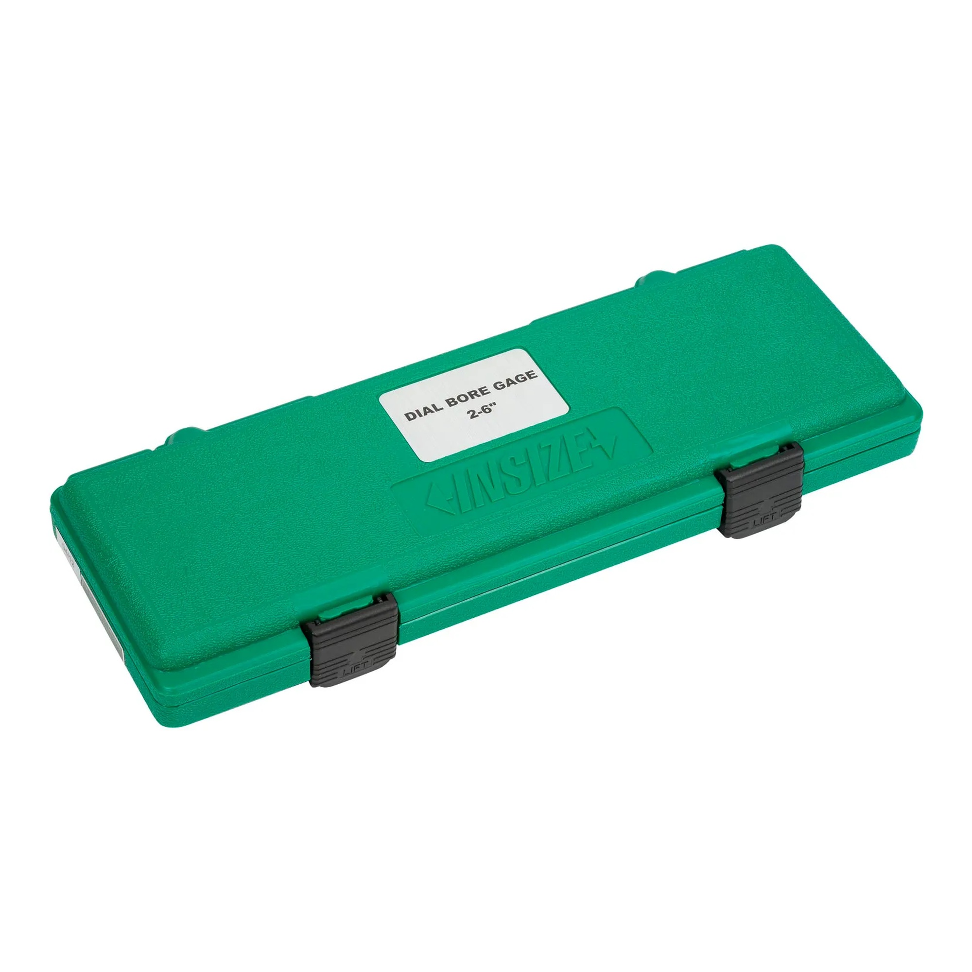 Bore dial gage with 2–6 inch measuring range and fitted storage case
