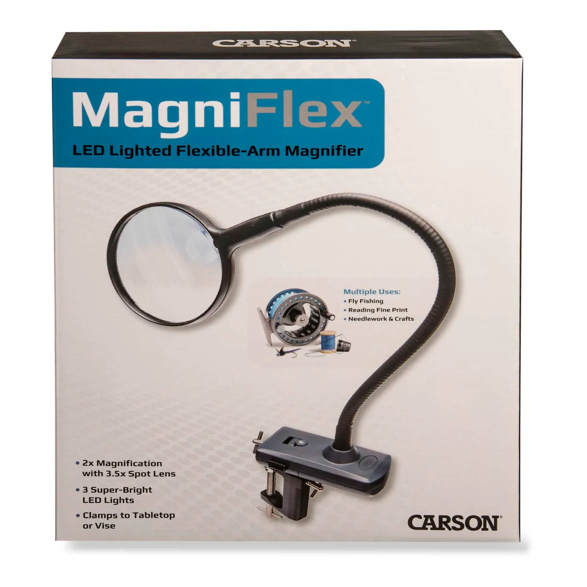 2x/3.5x Flexible-Arm Tabletop Magnifier with LED Lighting