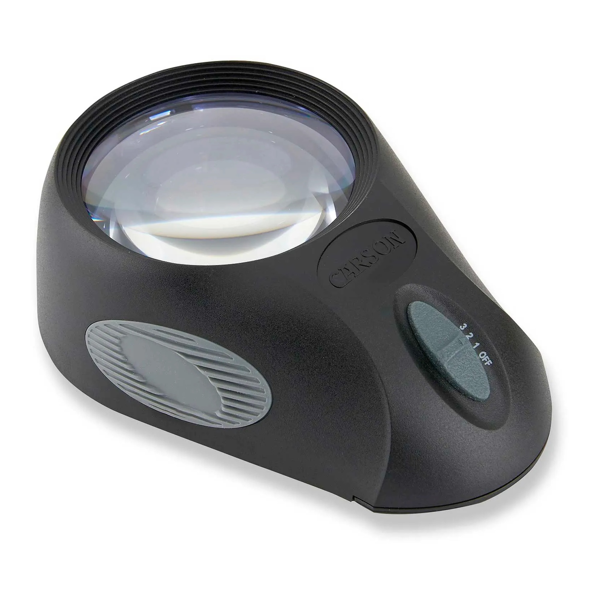 Black 5x LED lighted magnifier with 2.5-inch lens