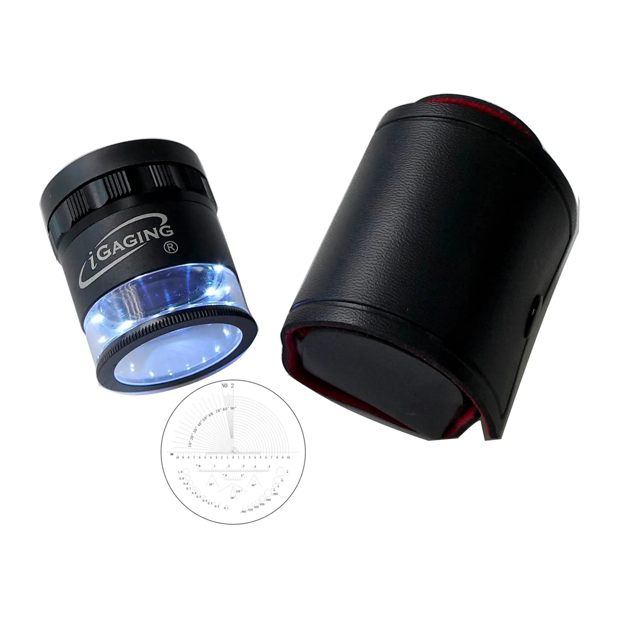 10x Illuminated Stand Measuring Loupe with Removable Scale