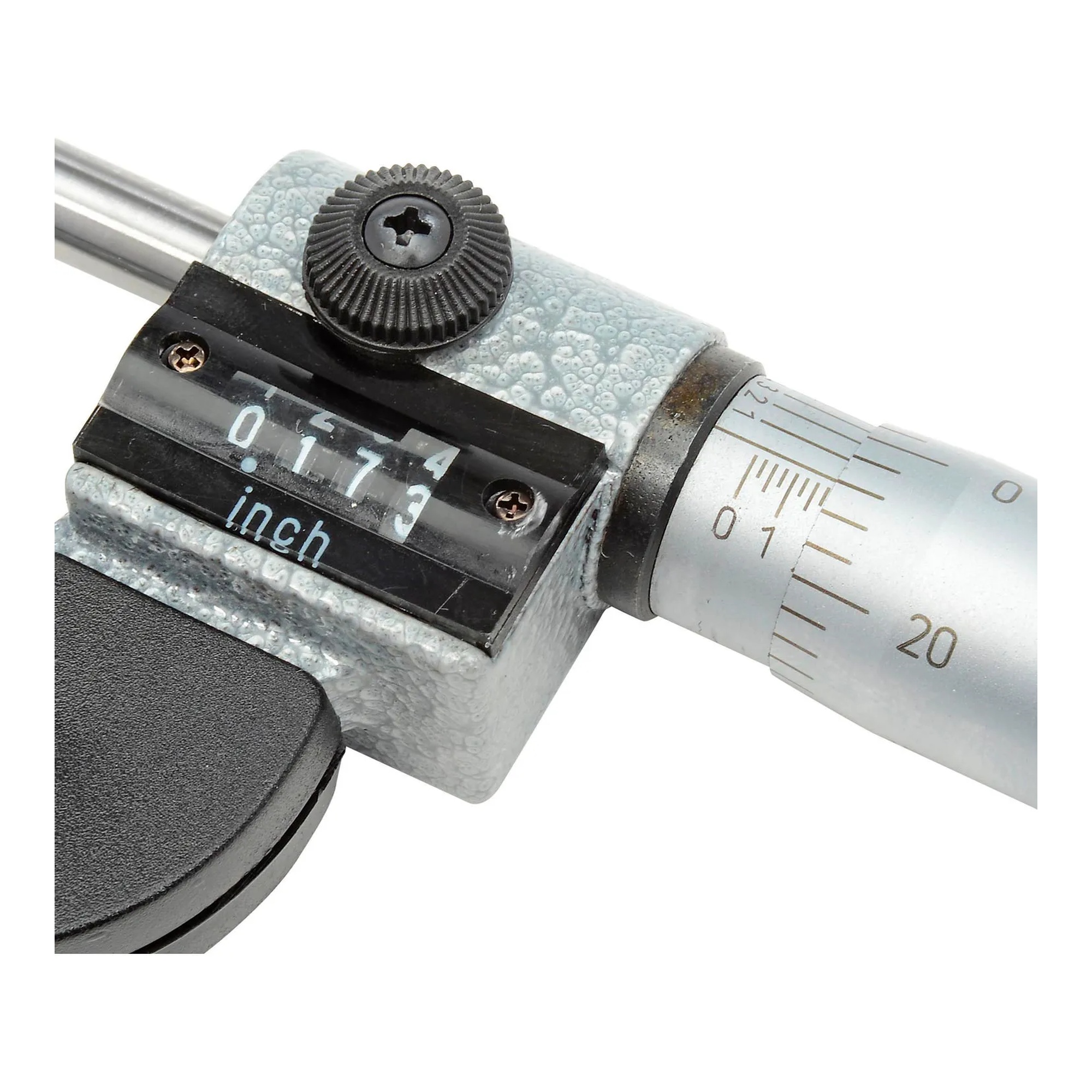 0–1 in. outside micrometer with digital counter and ratchet-stop thimble