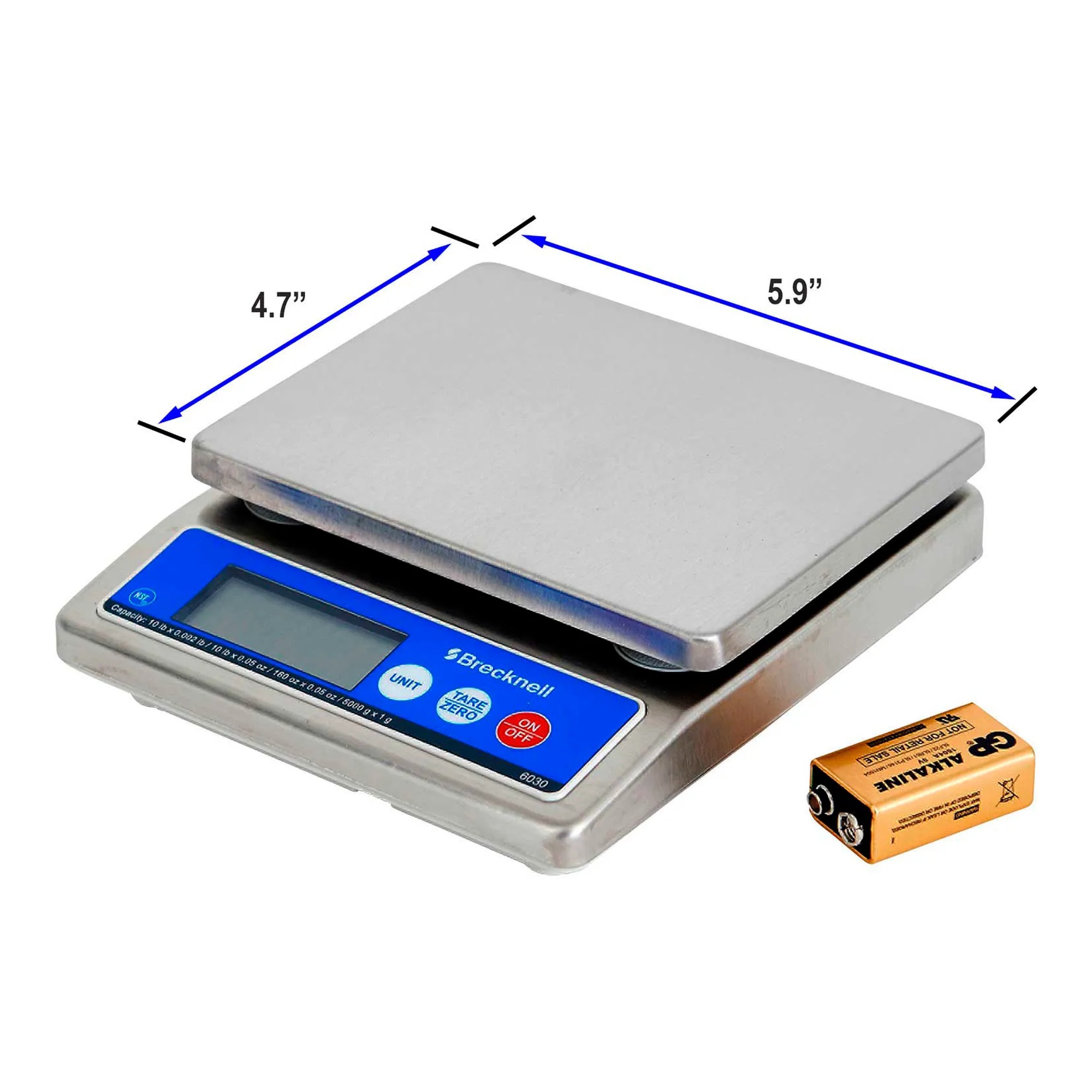 Waterproof portion control scale with removable stainless steel platter