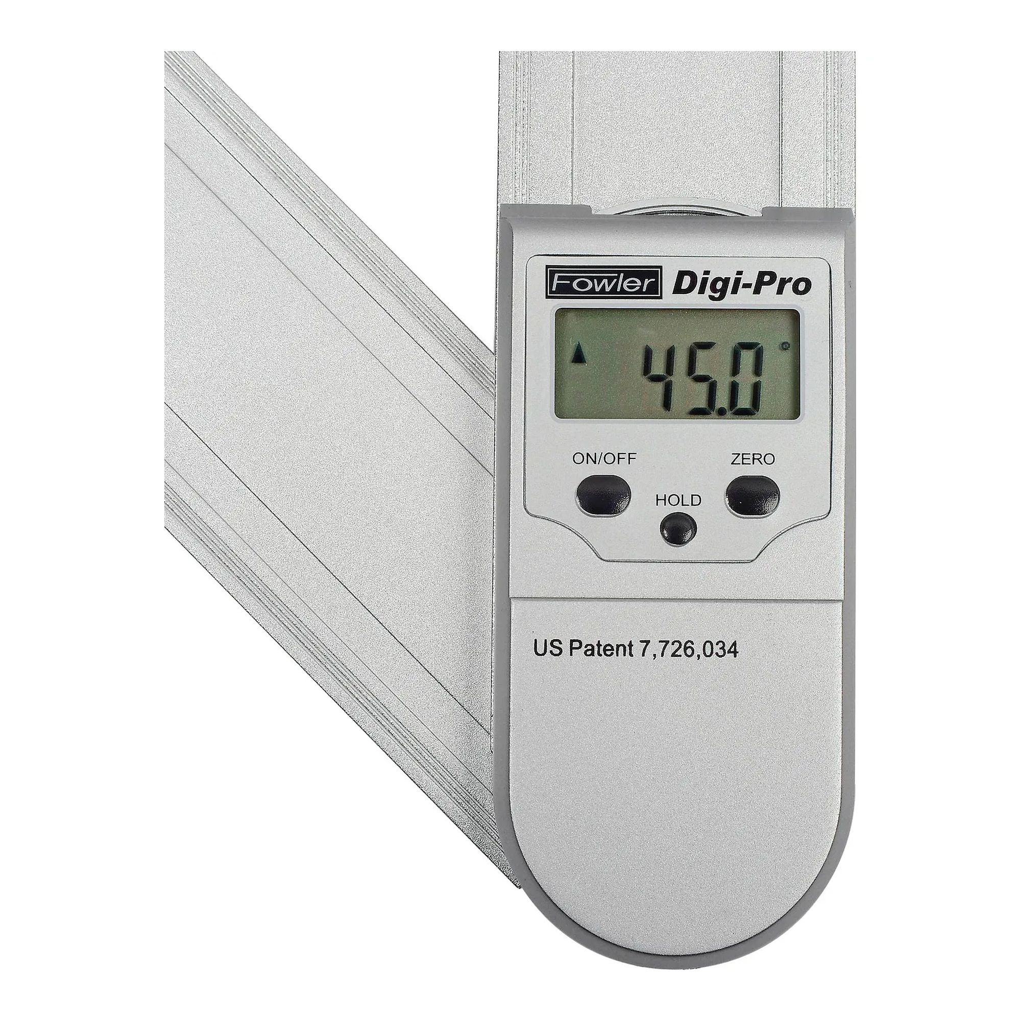 Electronic protractor with digital display and embedded magnets