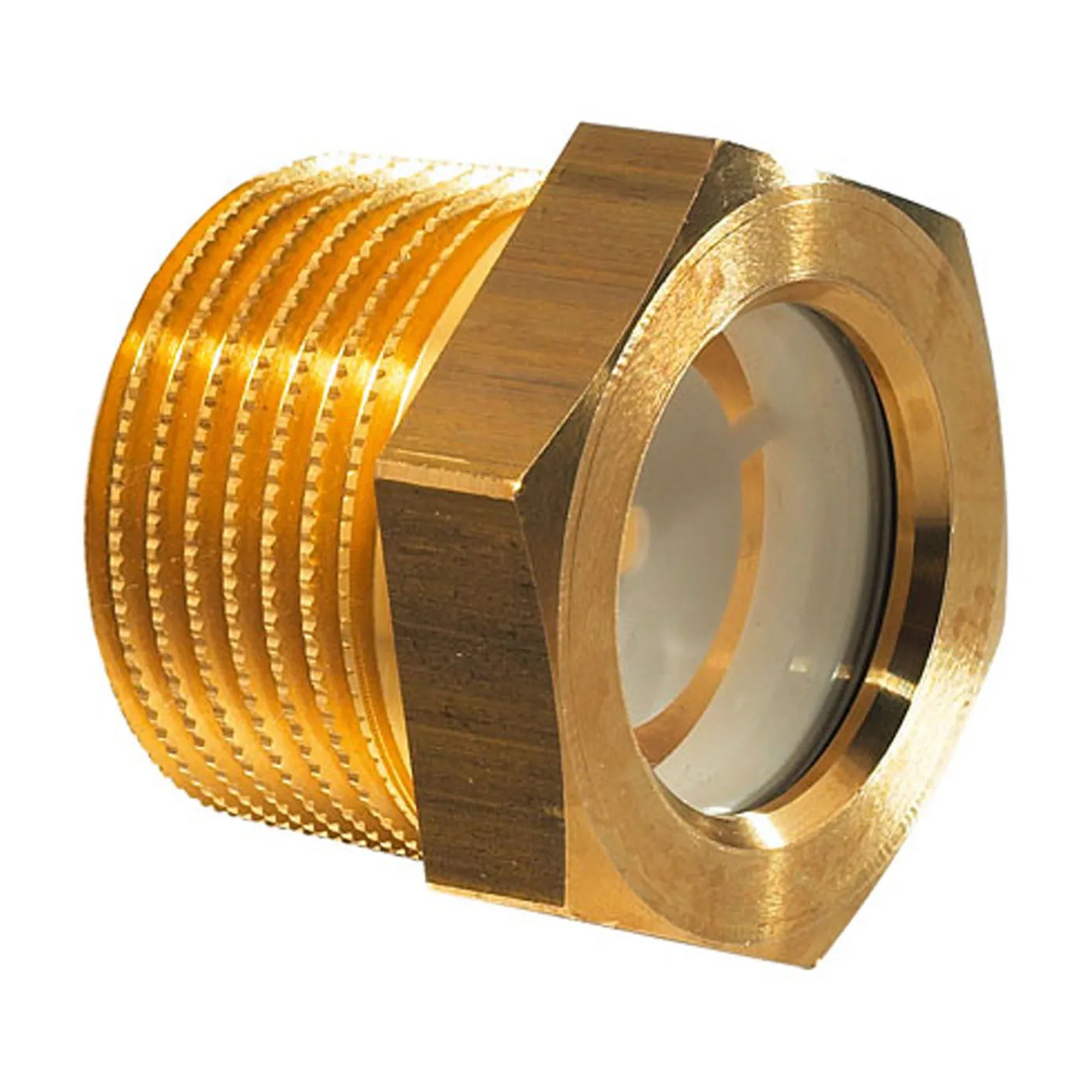 Brass Fluid Level Sight Glass with Reflector, 1-1/4 in. NPT Thread
