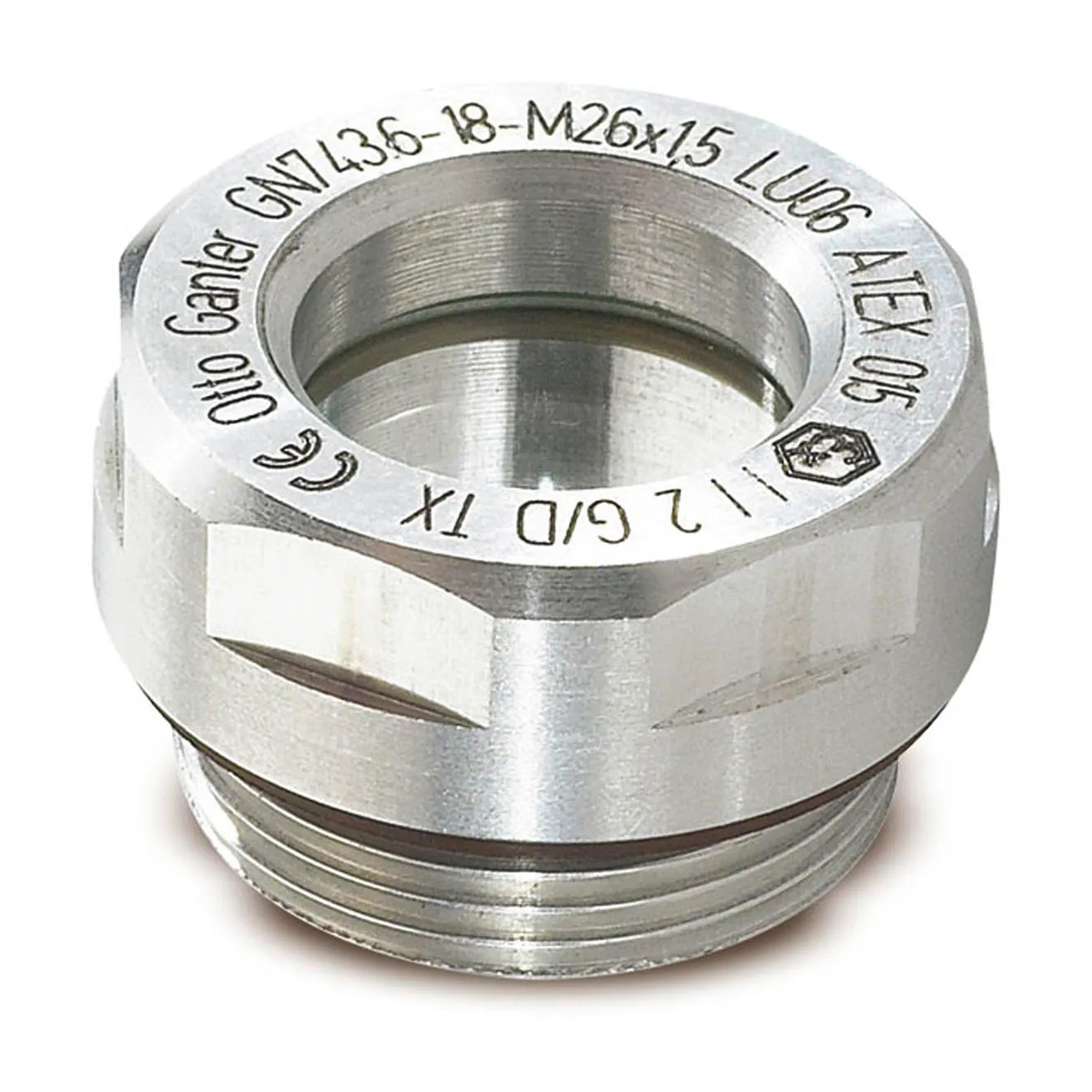 ATEX Fluid Level Sight Glass with ESG Glass, G 3/4 Pipe Thread