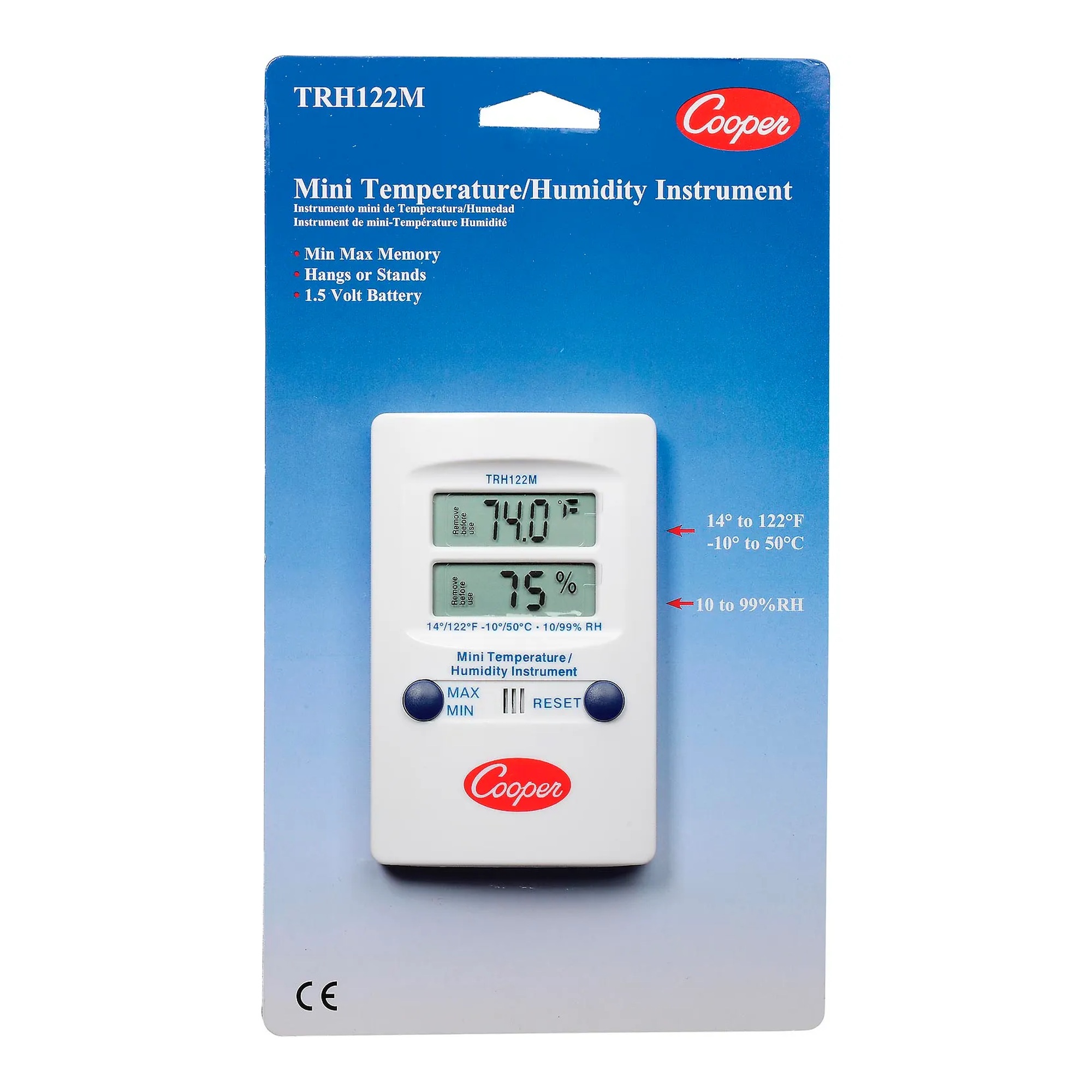 Digital wall thermometer and humidity monitor with dual display