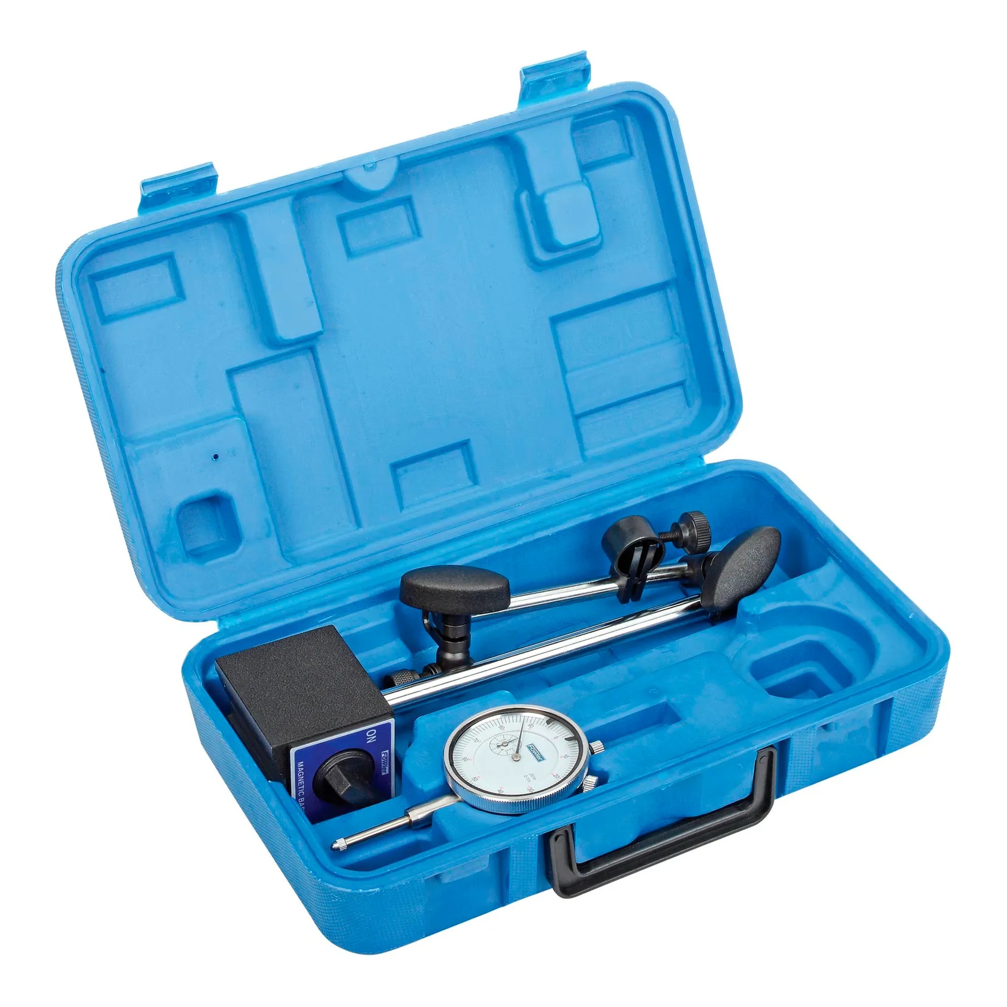 Magnetic base and dial indicator combination with fine adjustment