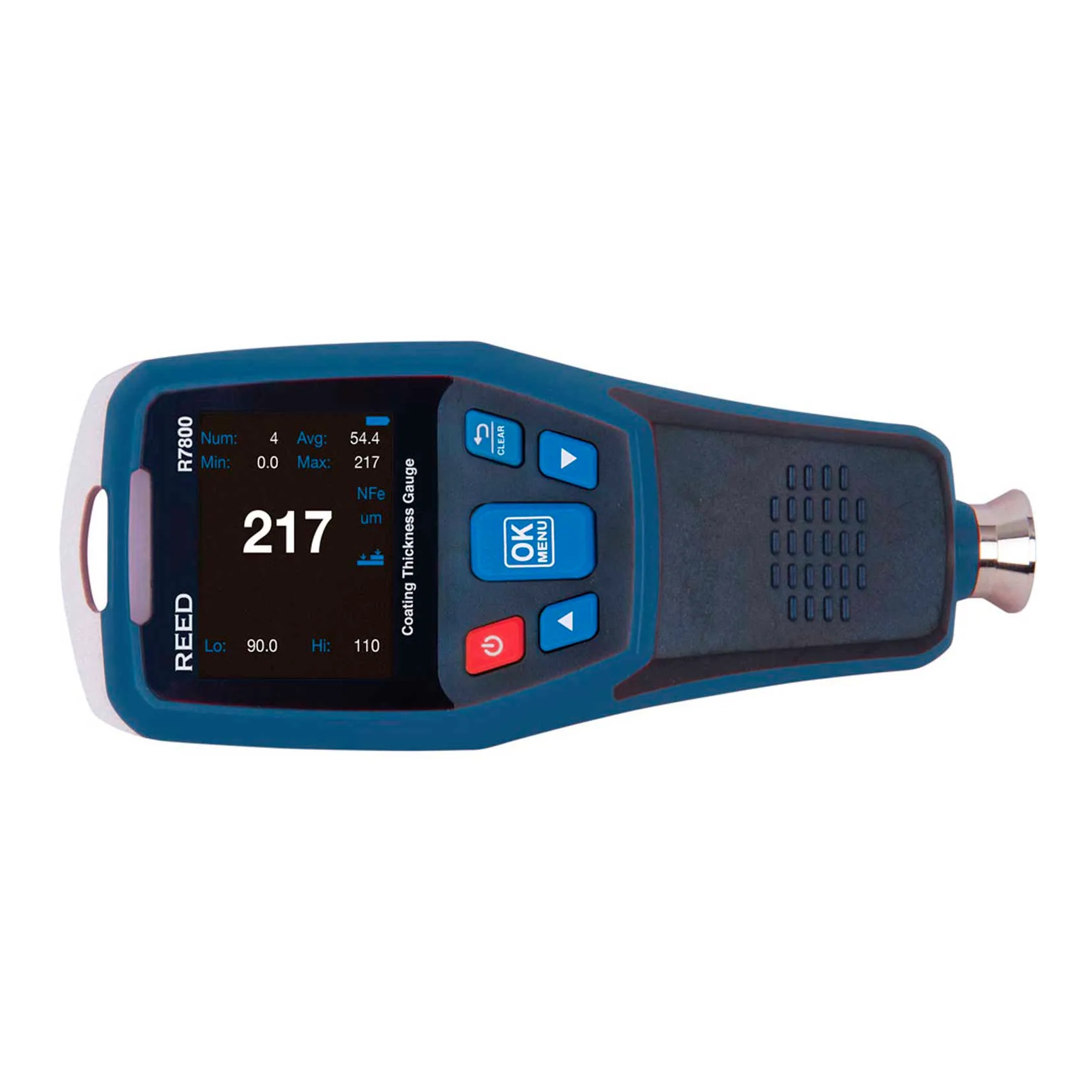 Blue coating thickness gauge for ferrous and non-ferrous substrates
