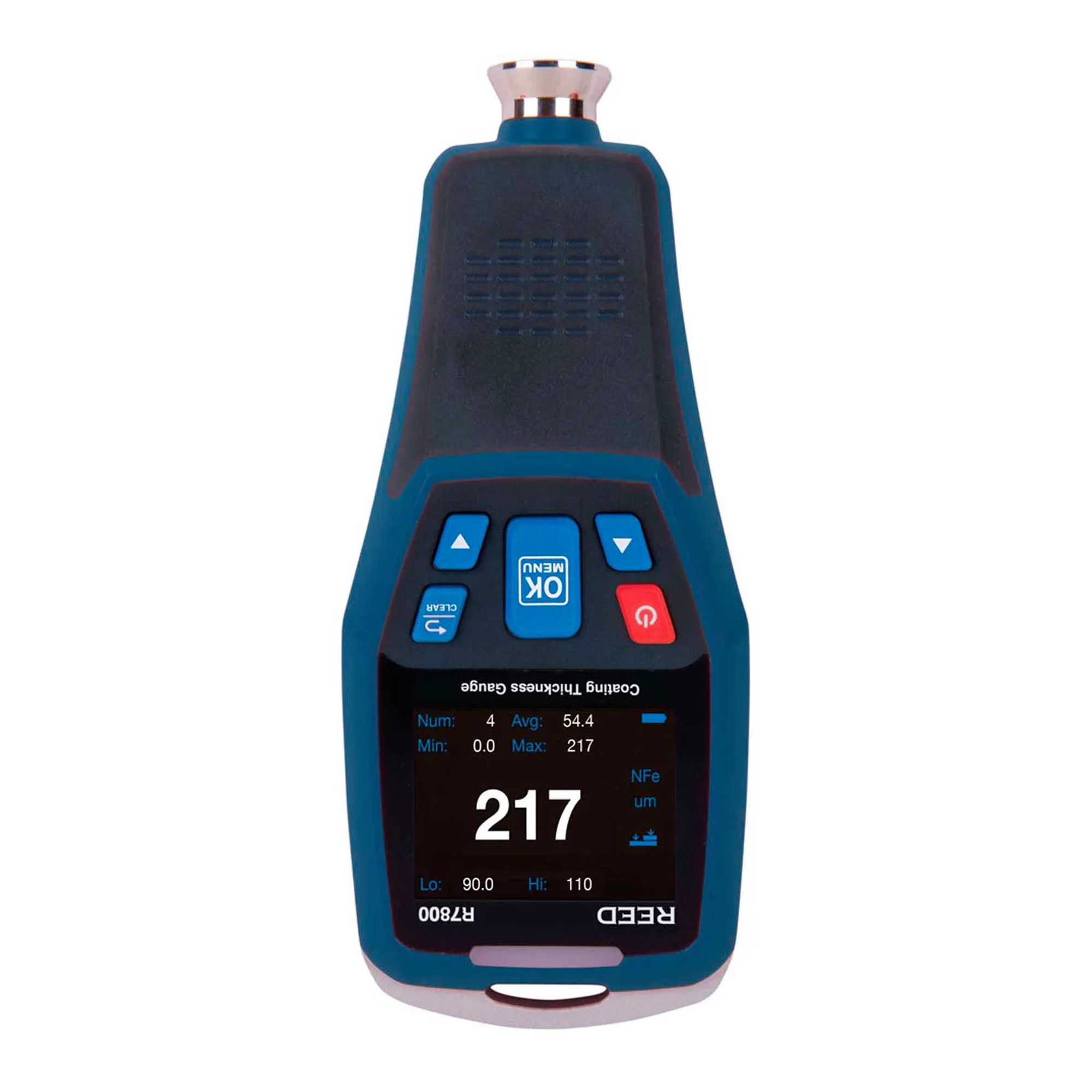 Blue coating thickness gauge for ferrous and non-ferrous substrates