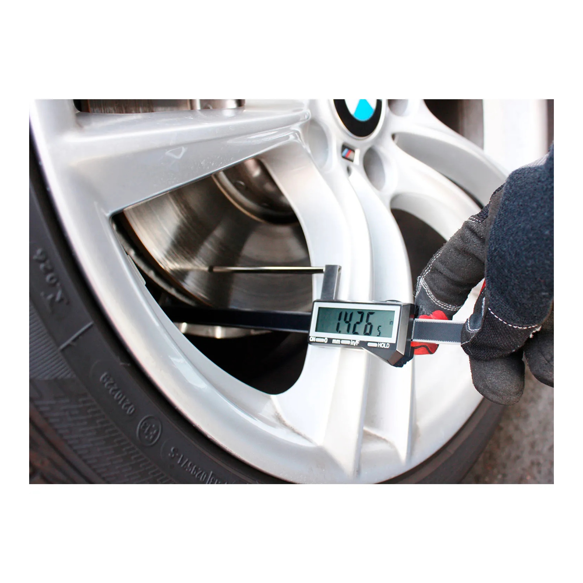Digital brake rotor thickness gauge with LCD display