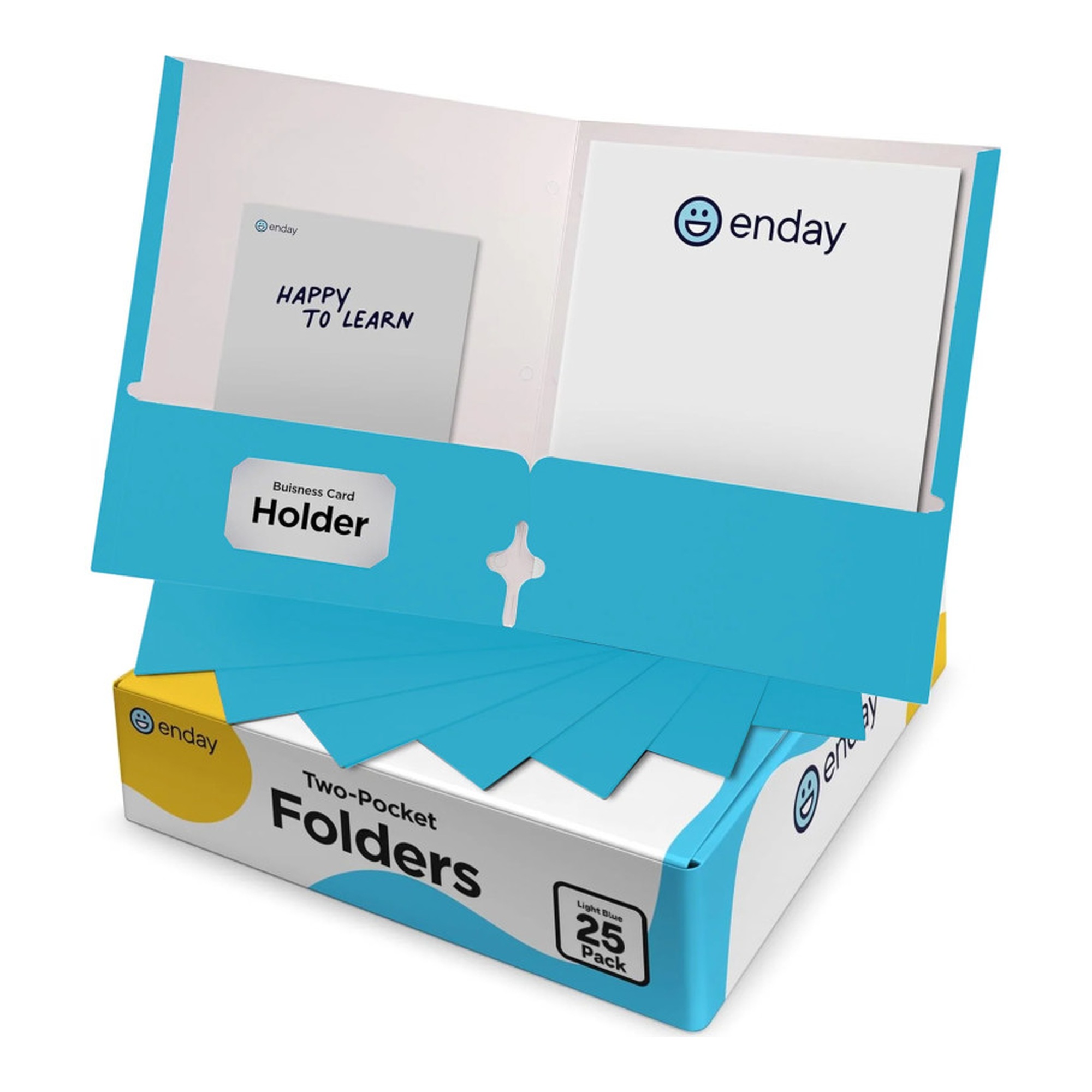 Light Blue Letter-Size Two-Pocket Paper Folders, 25 Pack
