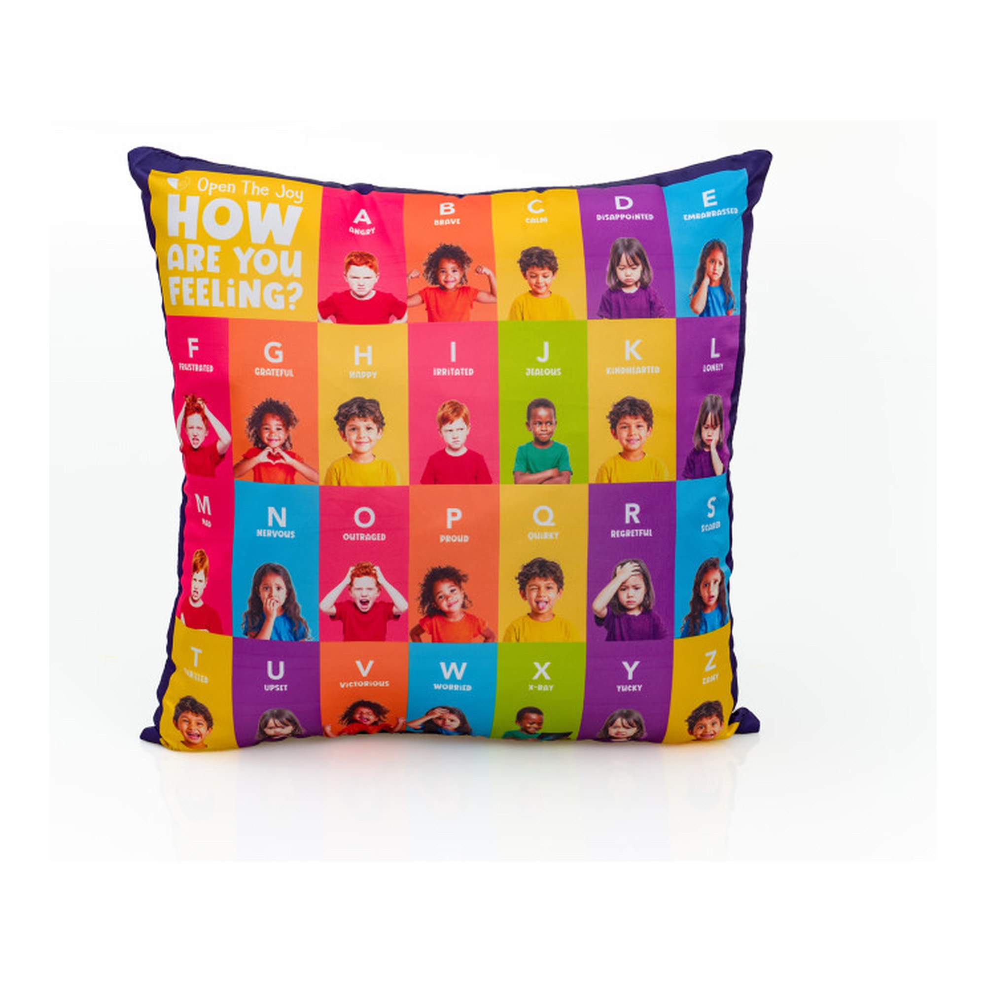 Weighted ABC Emotions Pillow, 16 x 16 in