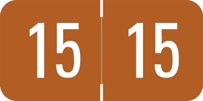 VRE / GBS Yearband Label (Rolls of 500) - 2015 - Brown - VRYM Series - Laminated