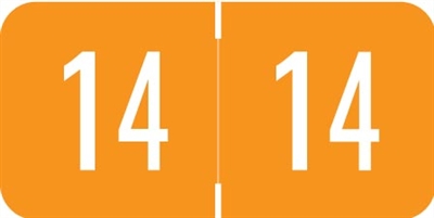 VRE / GBS Yearband Label (Rolls) 500 - 2014 - Orange - VRYM Series - Laminated