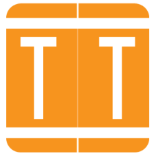 VRE/GBS Alphabetic Labels - 8848 Series (Sheet) T- Orange