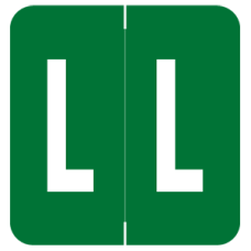 VRE/GBS Alphabetic Labels - 8848 Series (Sheet) L- Dk. Green