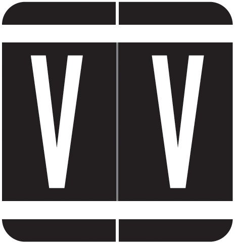 VRE/GBS Alphabetic Labels - 8850 Series (Rolls) V- Black
