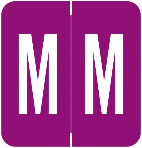 VRE/GBS Alphabetic Labels - 8850 Series (Rolls) M- Purple