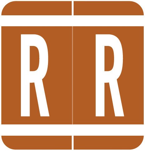 VRE/GBS Alphabetic Labels - 8850 Series (Rolls) R- Brown