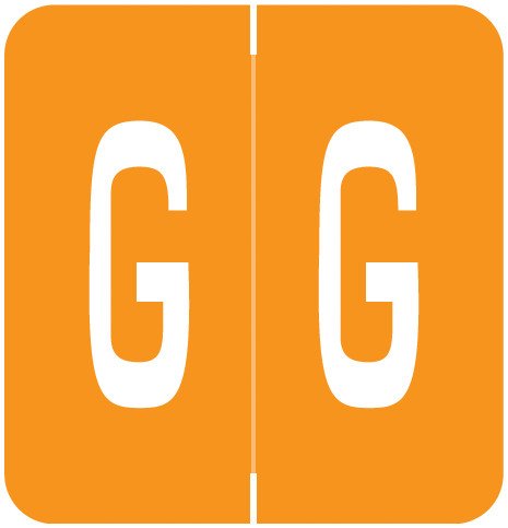 VRE/GBS Alphabetic Labels - 8850 Series (Rolls) G- Orange