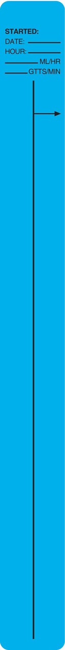 IV/Medication Added Vet Label -  9/10"W x 9" H - Light Blue - 110/Roll