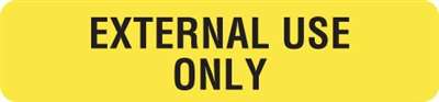 Vet Instruction Label - "External Use Only" 1-5/8" W x3/8" H - Fl-Yellow - 500/Box
