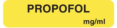Propofol MG/CC - 1-1/4"x 5/16" -  Fl-Yellow - 760/Roll