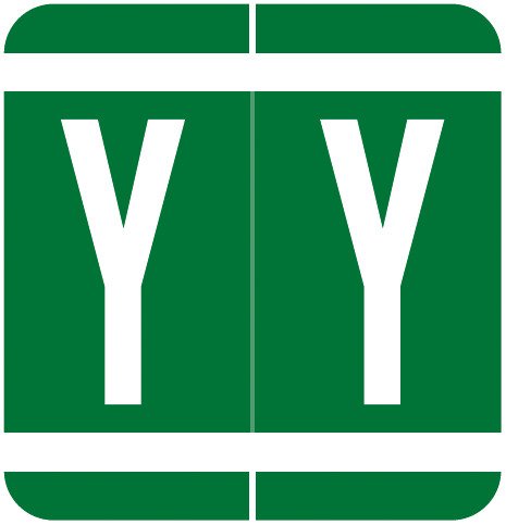 VRE/GBS Alphabetic Labels - 8850 Series (Rolls) Y- Dk. Green