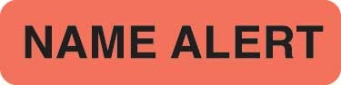 "Name Alert" Label - Fl. Red - 1 1/4" x 5/16" - 500/Box