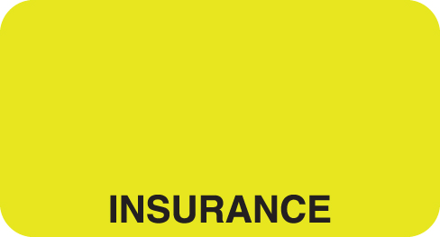 Tabbies UL007-T4 - "Insurance" Label - Fl. Chartreuse - 1 5/8" x 7/8" - Box of 500