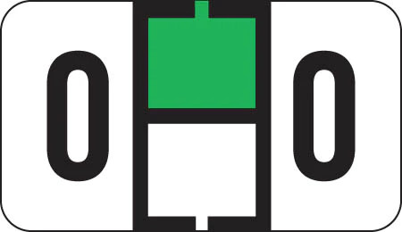 Traco Alphabetic Labels - TRAM Series (Rolls) - O - Green & Black