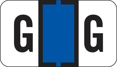 Traco Alphabetic Labels - TRAM Series (Rolls) - G - Dk. Blue & Black