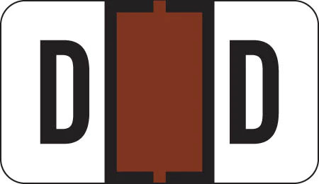 Traco Alphabetic Labels - TRAM Series (Rolls) - D - Brown & Black