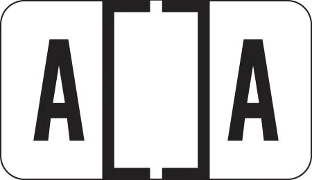 Traco Alphabetic Labels - TRAM Series (Rolls) - A - White & Black