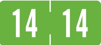 TAB Yearband Label (Rolls) 500 - 2014 - Green - TPYV Series